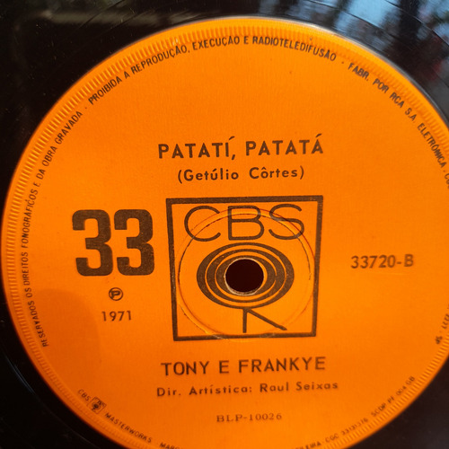 Imagem 4 de 7 de Compacto Tony E Frankye 1971 Dir. Artístico Raul Seixas