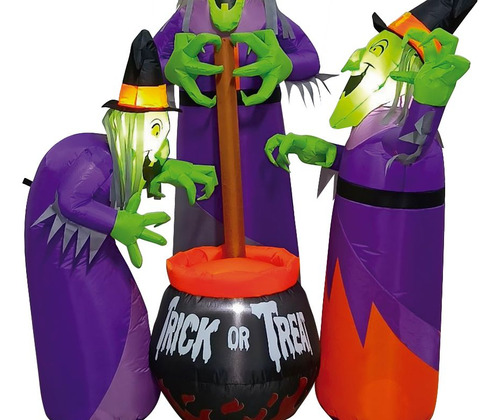 Inflable Decoratvo Noche De Brujas Hechizos Terror Halloween