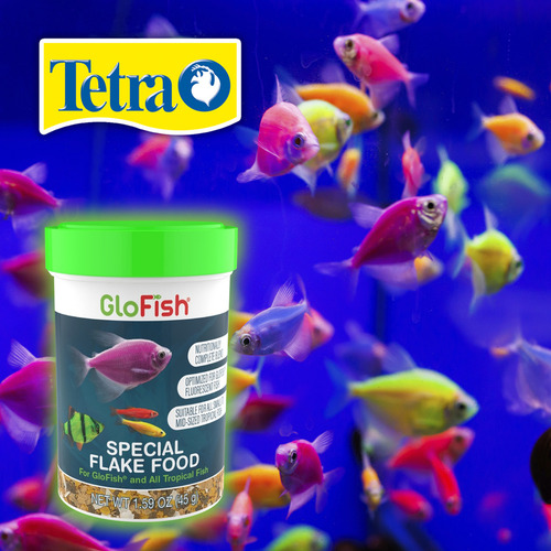 Tetra Glofish Hojuela 45 Gr Peces Fluorescentes Y Tropicales