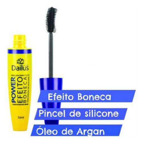 Kit Máscara Cílios Efeito Boneca Volume Russo Rímel Dailus Preto