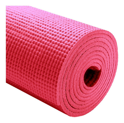 Mat Yoga 8mm Colchoneta Pvc Antideslizante Fitness Correa Color Rojo