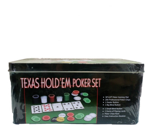 Set De Poker Cartas 200 Fichas Tablero