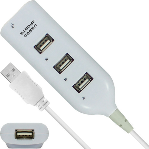 Imagem 2 de 2 de Hub Multiplicador Usb Com 4 Entradas 2.0 Preto