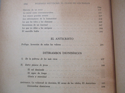 Imagen 5 de 6 de Federico Nietzsche - El Ocaso De Los Ídolos. El Anticristo.