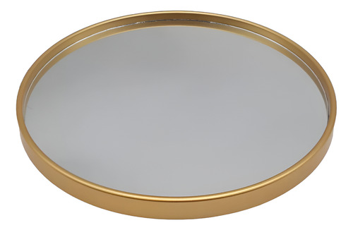 Bandeja Decorativa Espelhada Redonda Banheiro Lavabo Cor Dourado