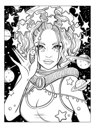 Galaxy Queen | Libro Anillado Colorear Pintar | Coco Wyo