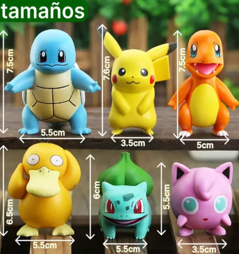 Set Figuras Compatible Con Pokemonx6 Pikachu Charmander