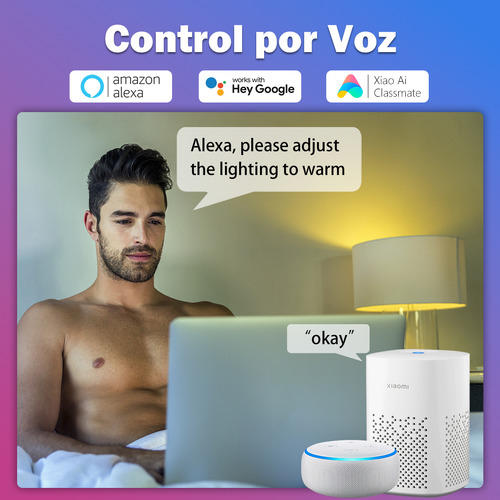 Lapurete's Foco E26 12wled Inteligente Control Voz 2.4g Wifi Bluetooth Multicolor Rgbcw 127v 2700-6500k Control De Briturn App Compatible Con Alexa Google Home