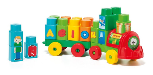 Tren Didáctico De Encastres Arrastre Bloques Letras Babyland