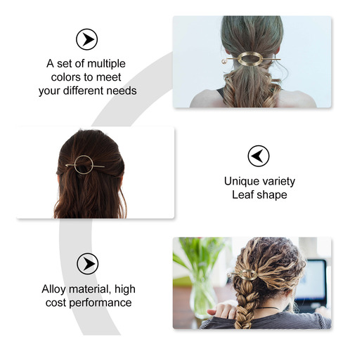 Hebilla De Pelo Simple Arrow Pearl, 6 Unidades