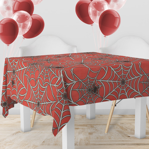 6 Toalha Mesa Festa Estampado Tnt Spider Teia Aranha 70x70 Cor Vermelho ARANHA TEIA SPIDER