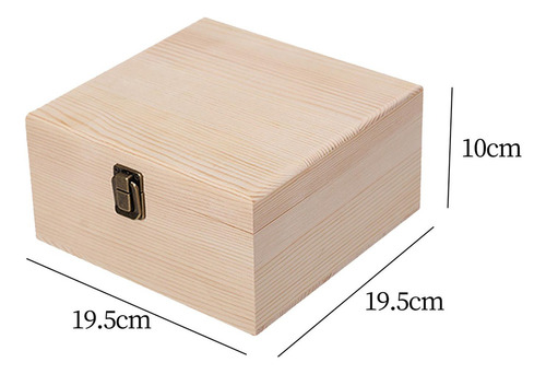 Joyero De Madera De Estilo Vintage, Madera 19,5x19,5x10cm
