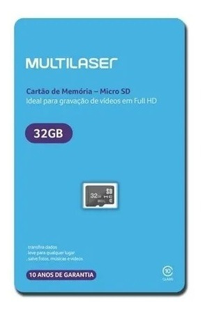 Cartao De Memoria Classe 10 32gb Para Smartphones - Mc145