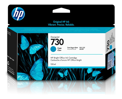 Cartucho De Tinta Hp 730 P2v68a Cyan 130ml Original