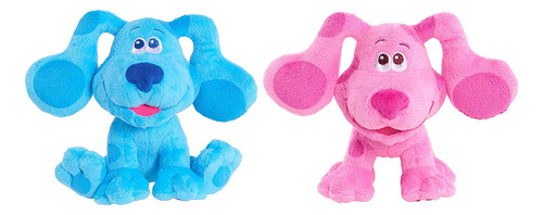 Just Play - Puf De Peluche Azul Y Magenta, Paquete De 2 Unid