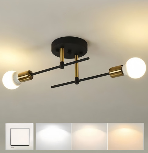 Lámpara Techo Led Colgante Sala Familia Moderna 2luces Focos