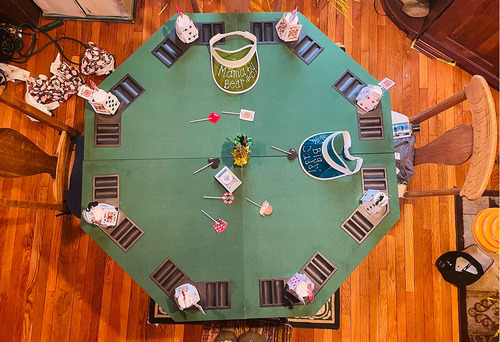 Alfombrilla Póquer Plegable 8 Jugadores Tapete De Mesa Paño Verde Oscuro