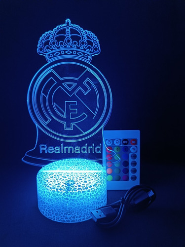 Lampara Led 3d Real Madrid Fc 16 Colores  