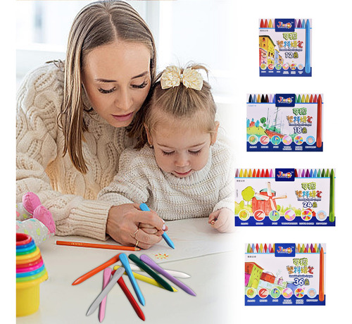 Lápiz De Plástico Dirty Hands Para Niños, 12 Colores, 18 Col