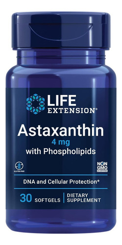 Life Extension I Astaxanthin Phospholipid I 4mg I 30 Softgel Sabor Sin Sabor