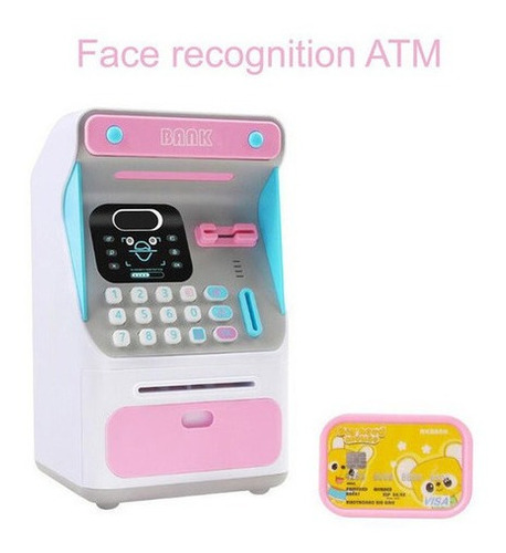 Cajero Automático Con Reconocimiento Facial Simulado Rosa 