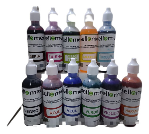 Tinta Para Sellos Autoentintable Kit 10 Pz Colores A Elegir 