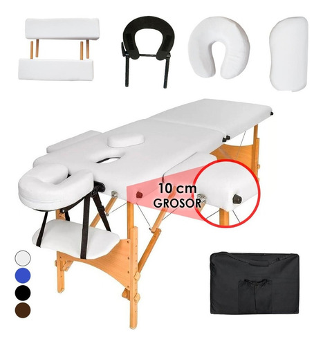 Camilla Para Masajes Profesional Plegable Spa Gran Shopping Tatto Cama Fac Color Blanco