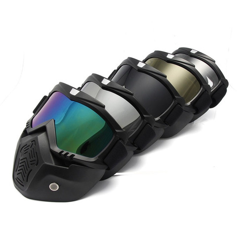 Mascara Careta Modular Moto Racer Casco Open Face Motocross