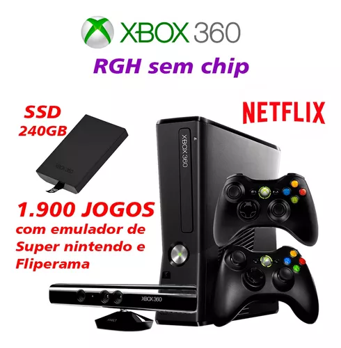 Xbox 360 Slim RGH e LT 3.0 Com 3 Jogos + 2000 retro - Gameplay do Boy