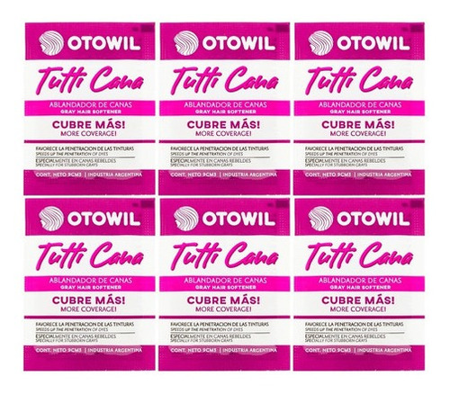 Otowil Tutti Cana Ablandador Canas Tintura Color X6 Sobres