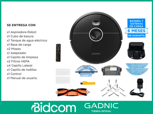 Imagen 8 de 10 de Aspiradora Robot Gadnic Trapeadora 15 Modos De Limpieza Pro