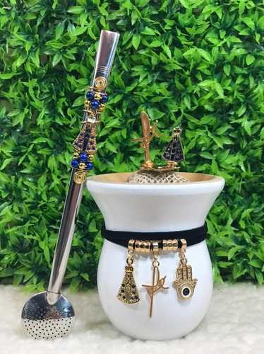Cuia Chimarrão Mate Madeira + Bomba E Enfeites Nossa Senhora | Parcelamento sem juros Cuia Chimarrão Mate Madeira + Bomba E Enfeites Nossa Senhora | Parcelamento sem juros