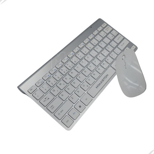 Teclado E Mouse Sem Fio Para Notebook Pc Tablet Receptor Usb Cor do teclado Prateado