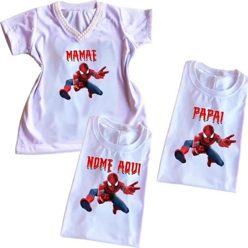 KIT CAMISETA PARA PAI MAE FILHO TEMA NARUTO