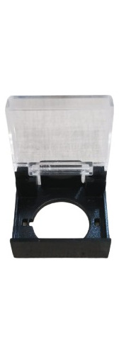 Kit 2 Prot. Mini Botão  16mm Quadrado Nr 12  Preto/incolor 