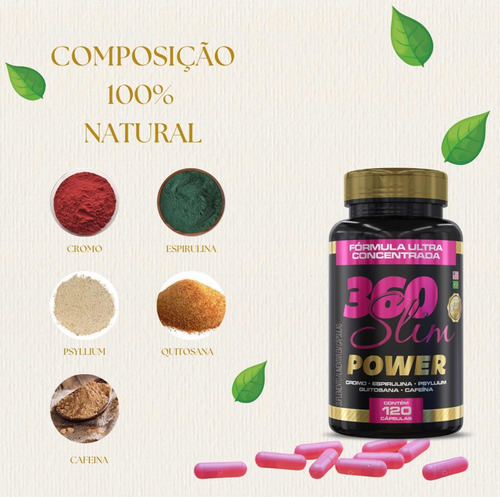 360 Slim , Suplemento De Emagrecer (120 Cápsulas )