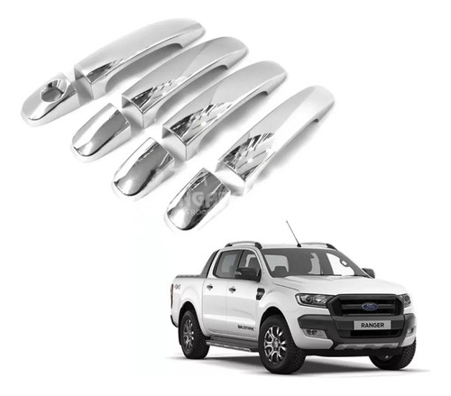 Set Cubre Manillas Cromadas Ford Ranger 2013-2016