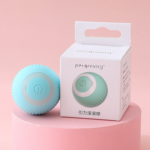 Bola de juguete electrónica interactiva para gatos Promo, recargable, color azul