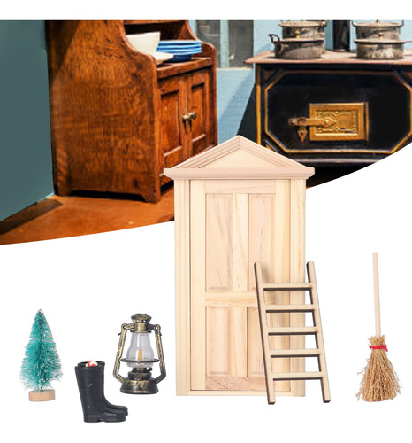 Kit Navideño Para Puerta De Casa De Muñecas, Miniárbol, Esco