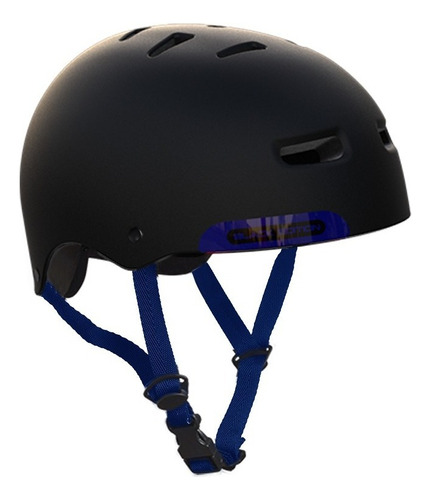 Casco Vertigo Vx Black Free Style, Bici, Rollers, Monopatin. Color Negro/azul Talle S (56 Cm)
