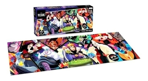 Imagen 1 de 2 de Puzzle 1000 Piezas Villanos De Disney Super Largo Tapimovil