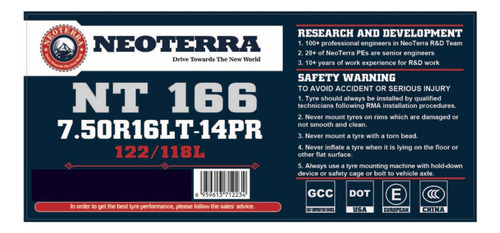 Cubierta 750r16 Neoterra