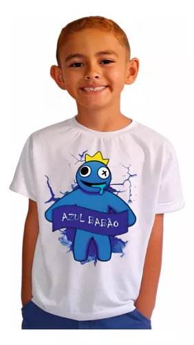 Camisa Camiseta Azul Babão Rainbow Friends Game Infantil