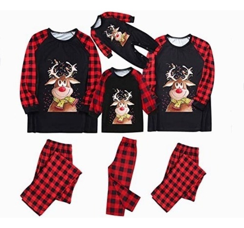 Conjunto De Pijama Navideño Familiar Para Papá, Mamá E Hijo