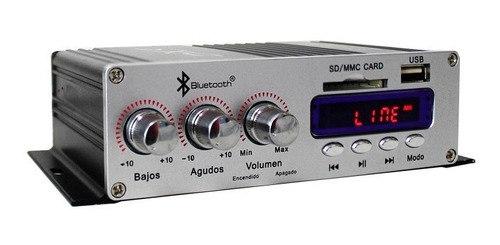 Imagen 1 de 10 de Amplificador 1500w Usb Sd Y Fm 4 Canales Control Remoto Blue