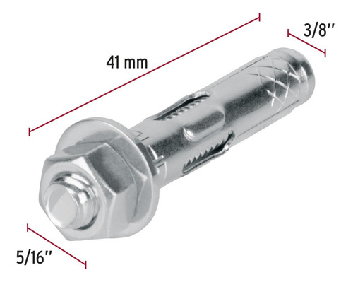 Taquetes Expansivos 5/16 C/ Tornillo Bolsa C/ 4 Pzas Fiero