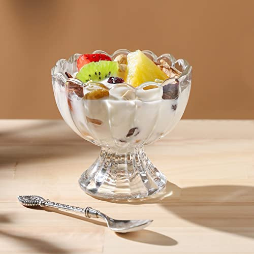 Juego De 6 Tazones/copas De Postre De Vidrio Forma De T...