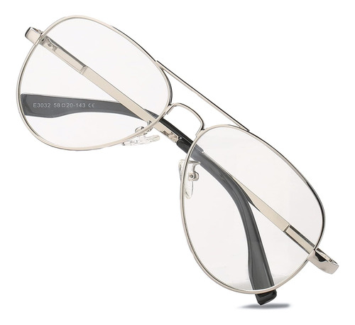 Hjstes Lentes De Aviador De Lente Transparente  Luz Azul Par