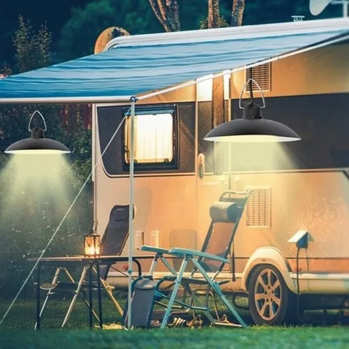 2x Lámpara De Camping Portátil Led Con Energía Solar