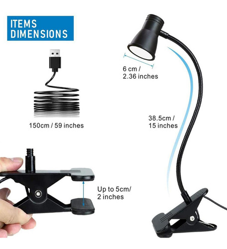 Lámpara Con Clip Luz Con Clip Para Escritorio Lámpara De Abr